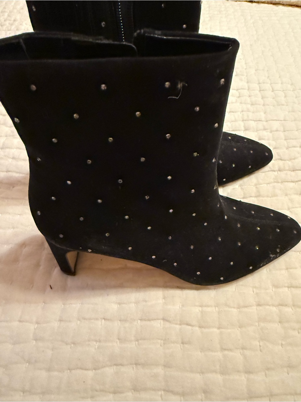 J Crew Suede Ankle boots with Crystals